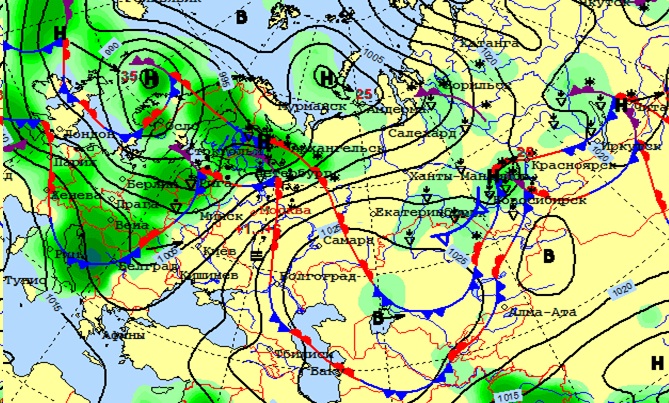 Карта воздушных масс россии в онлайн смотреть